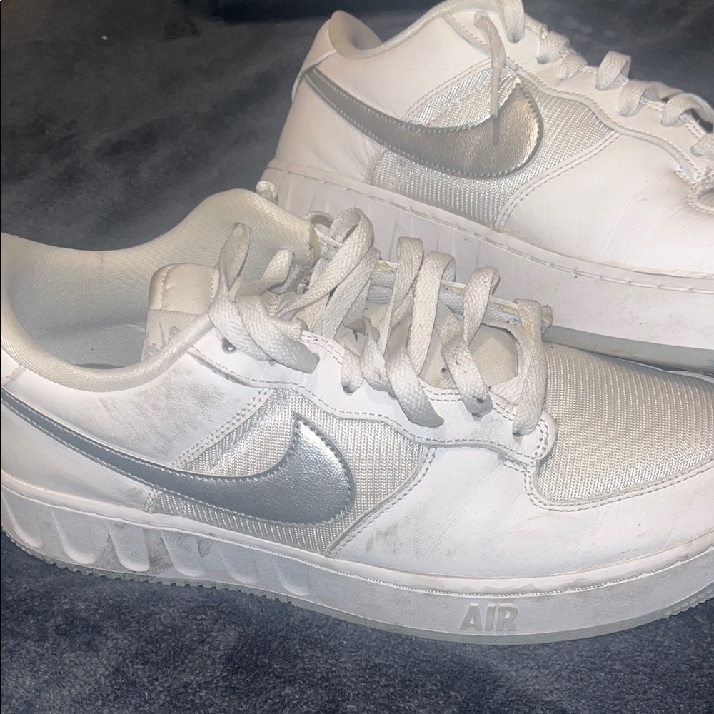 Nike White and Silver Sneakers